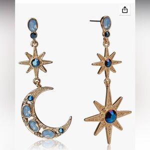 Betsey Johnson Celestial Mismatch Drop Earrings